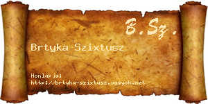 Brtyka Szixtusz névjegykártya